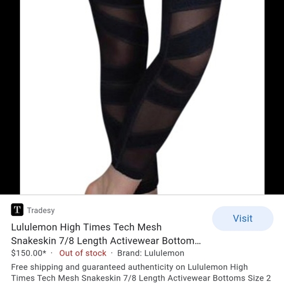 LULULEMON python high times tech mesh legging 6 - Picture 7 of 8